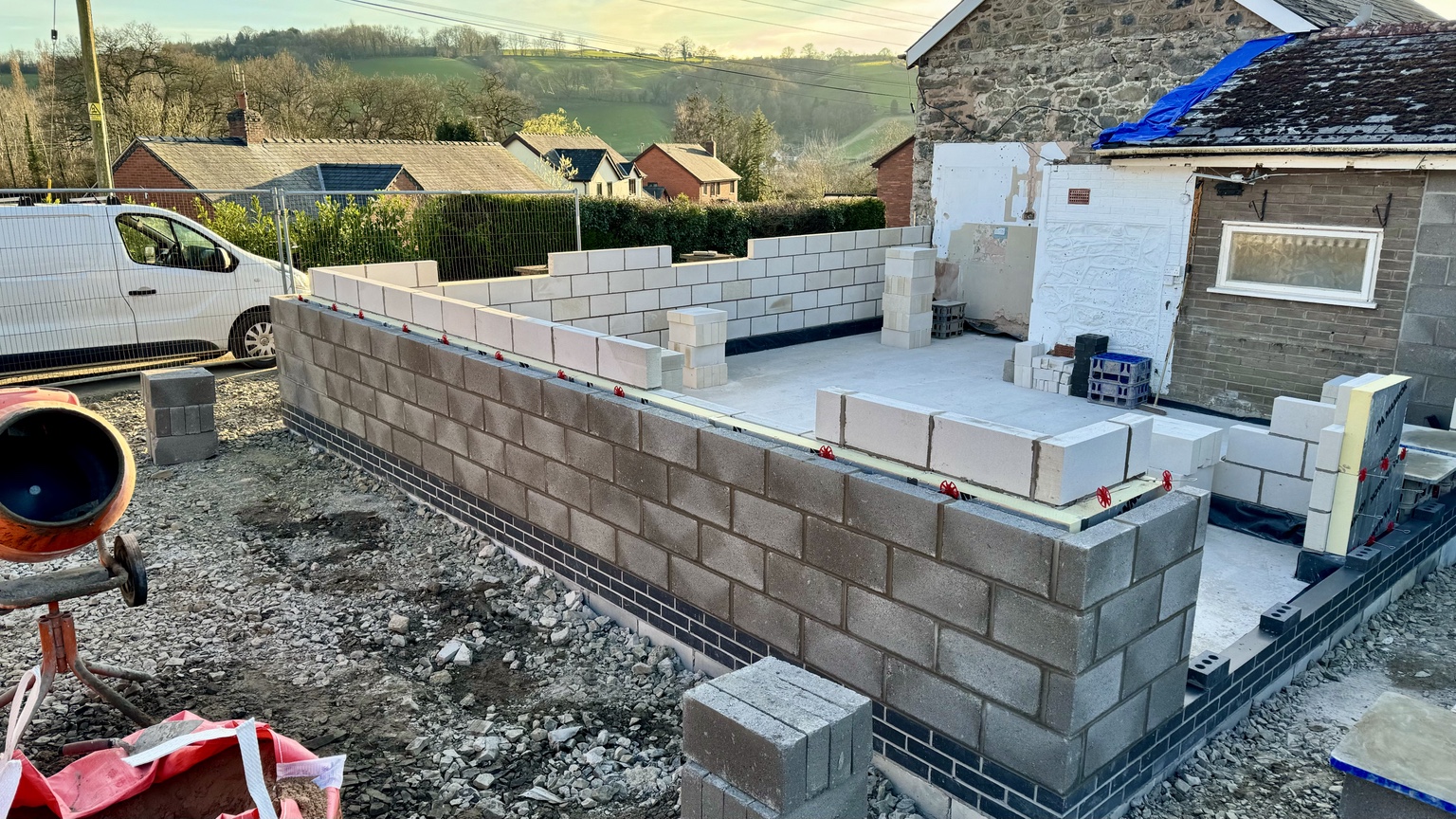 New extension walls under construction
