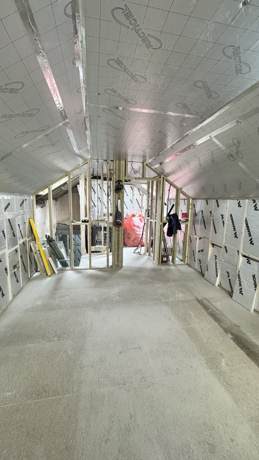 Insulation and internal boarding in progress