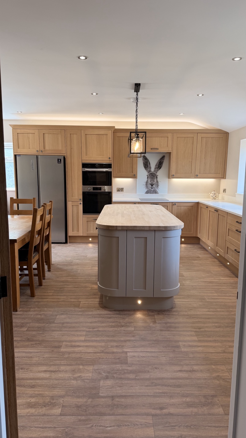 New kitchen fitted within the renovated cottage