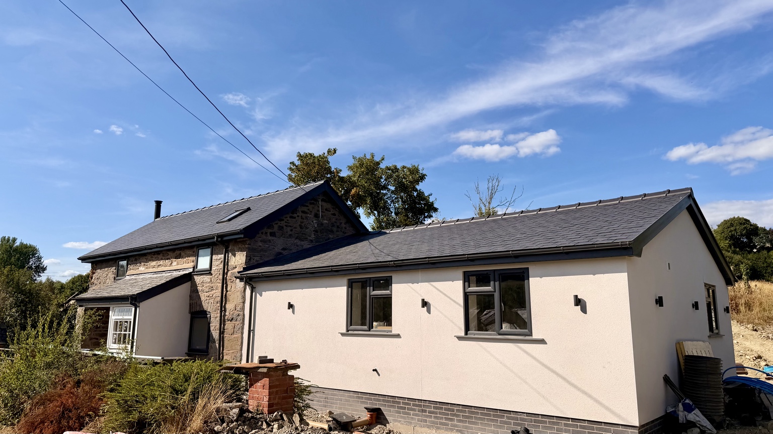 Exterior view of the cottage renovation and extension