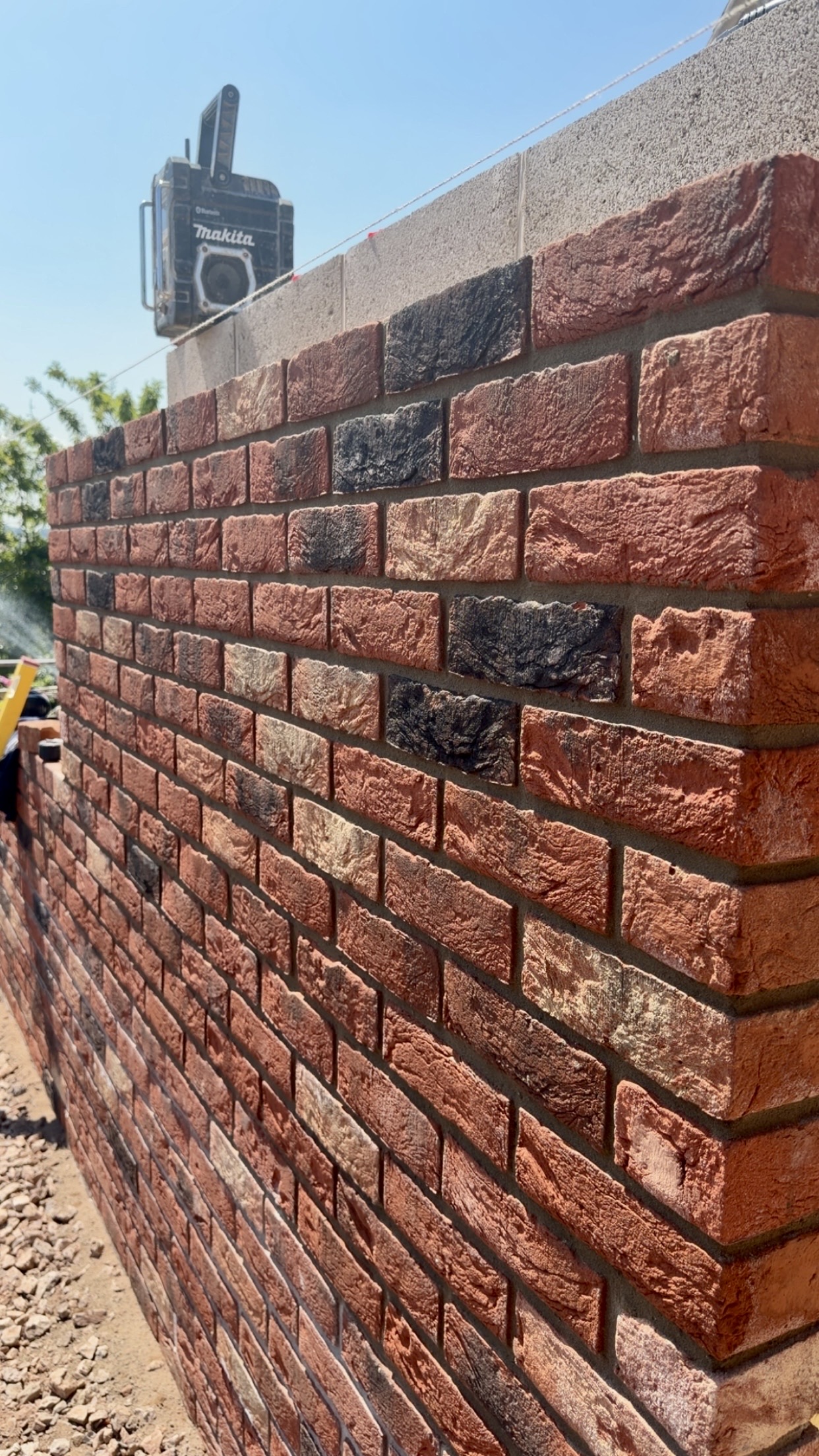 External brickwork rising around the new openings