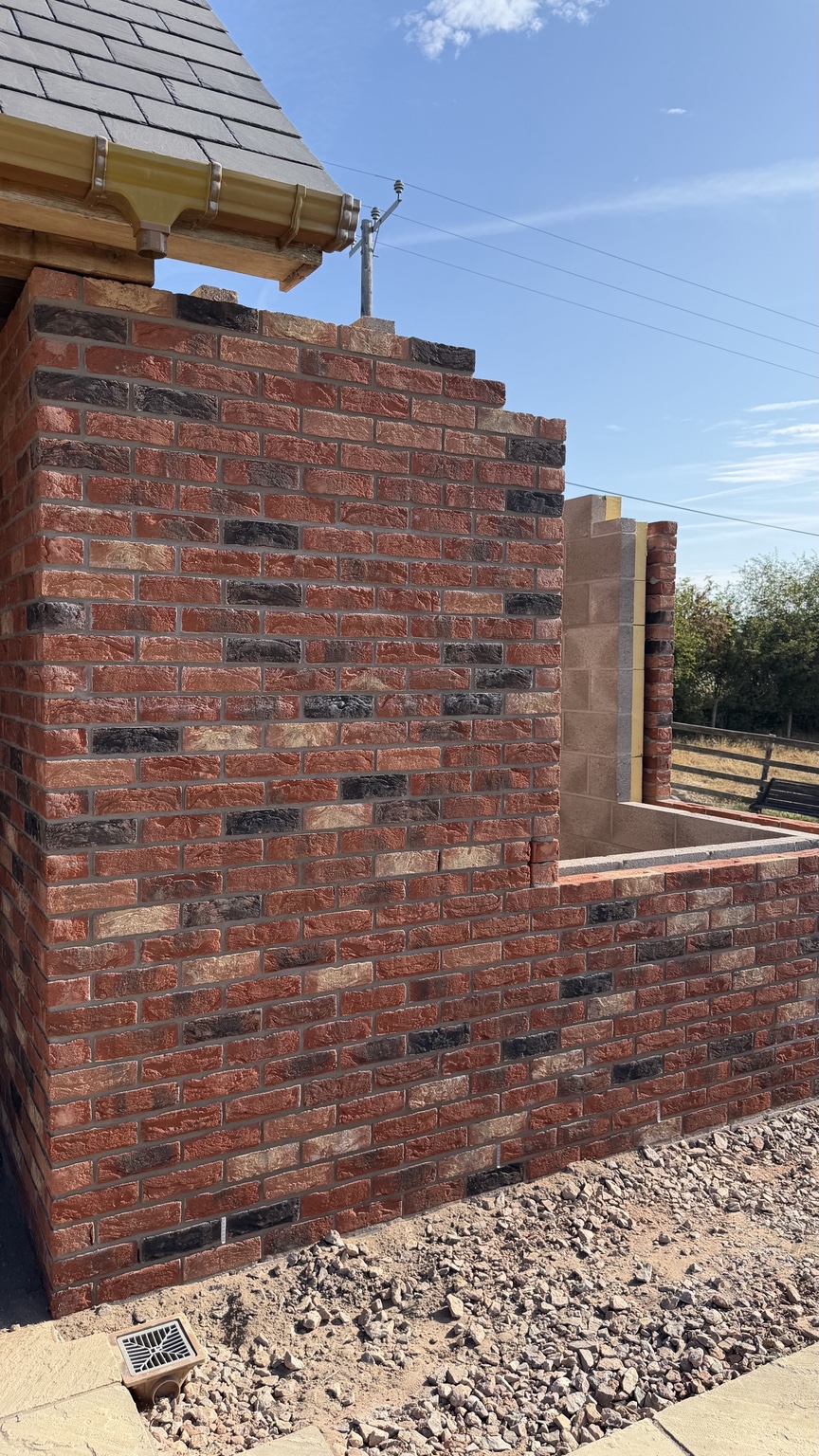 Detailed external brickwork on the extension
