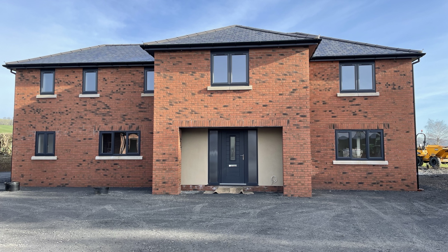 Finished brickwork package on matching timber frame new builds in Trefeglwys