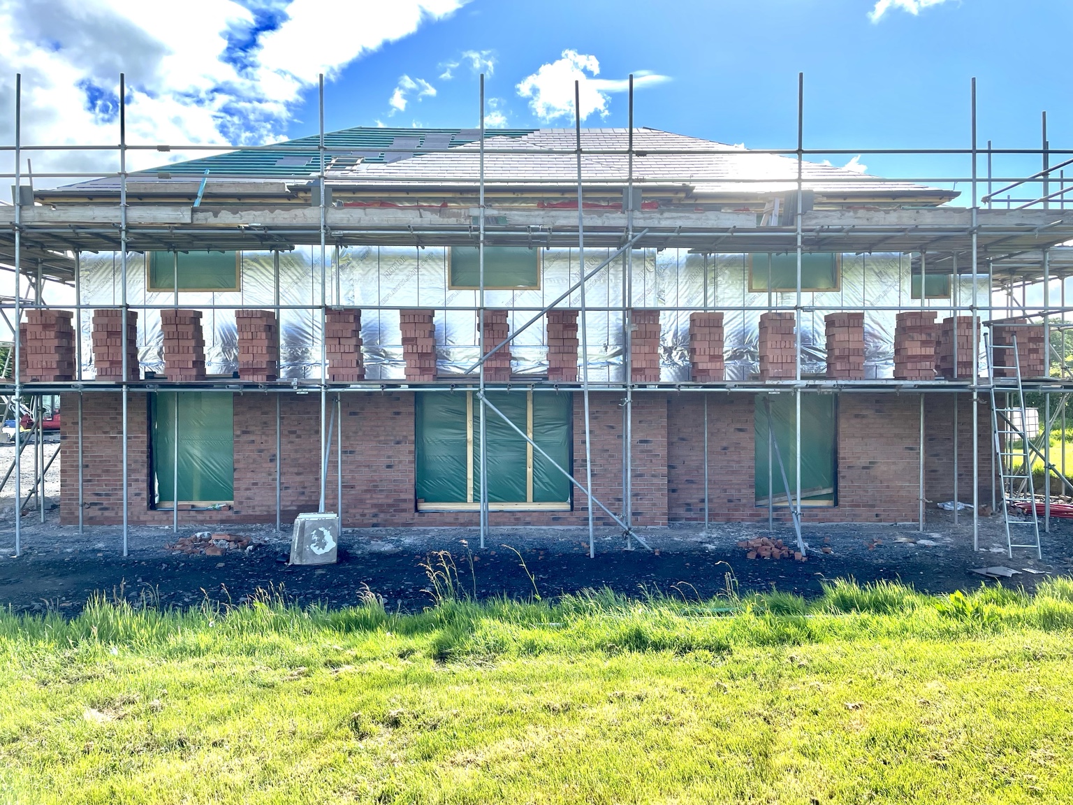 Brickwork progress on the timber frame dwelling